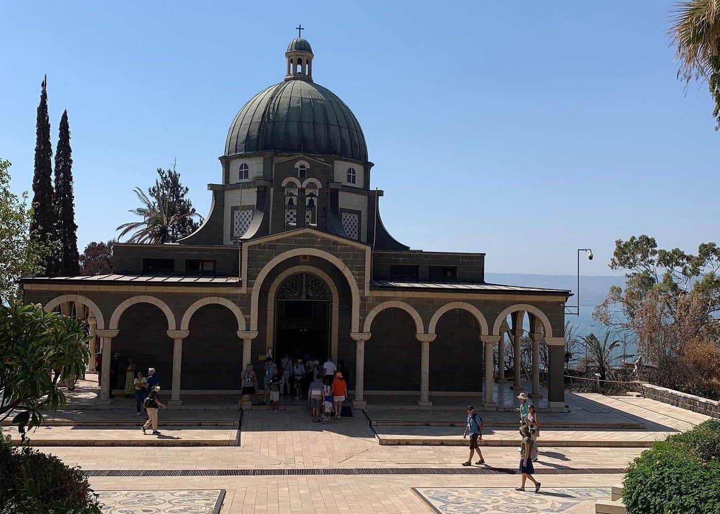 The Church of the Beatitudes above the Sea of Galilee